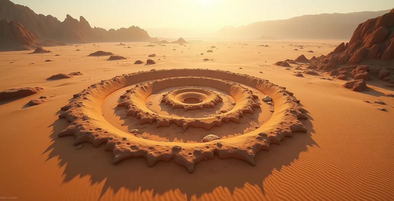 Curva exponencial chocando con límite planetario representado por una esfera fragmentada.