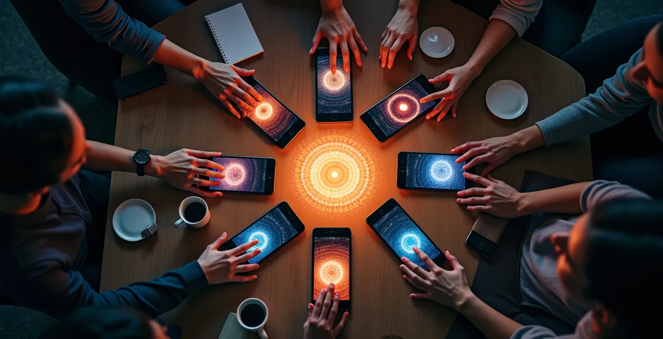 Mapa de conexiones entre influencers locales coordinando una campaña social